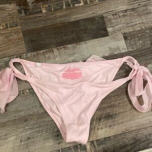Pink Tie-Side Bikini Bottom